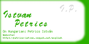 istvan petrics business card